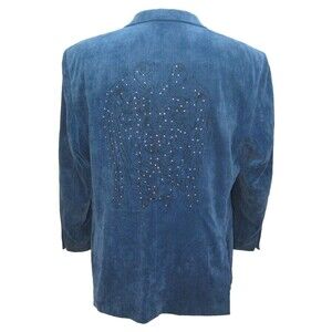 New MEZTIZOS Men's Size 44R Blue Corduroy 2 Button Sport Coat Blazer Suit Jacket
